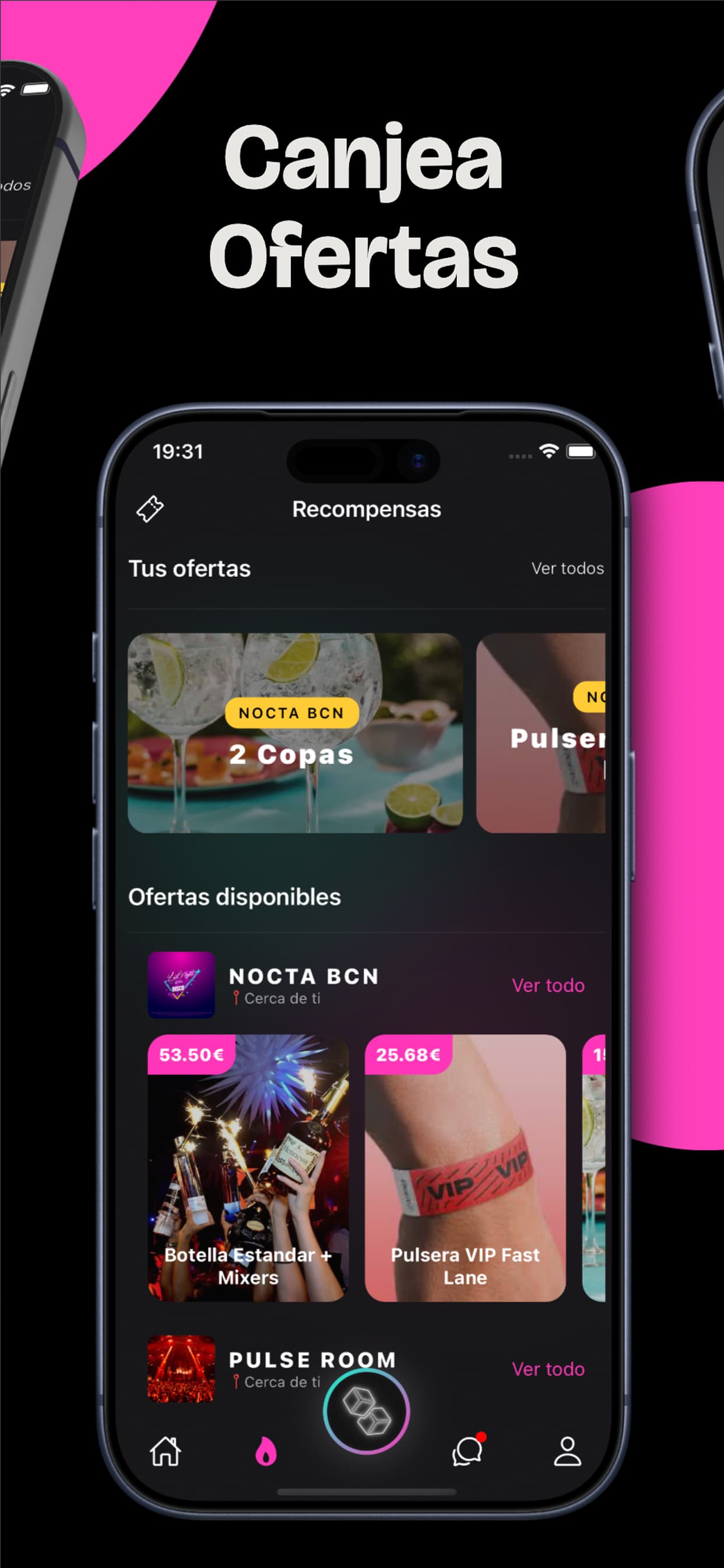 Pantalla de recompensas y canjeo de ofertas en Trendy